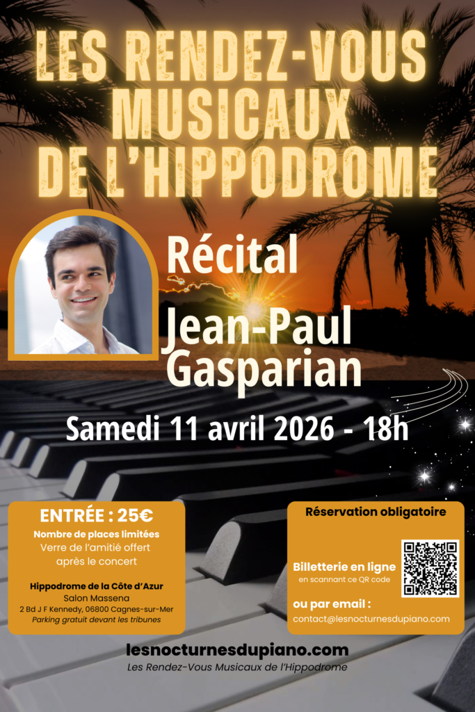 Portrait d'un des artistes solistes de la programmation 2026 des Rendez-Vous musicaux de l'Hippodrome 2026 : Jean-Paul Gasparian