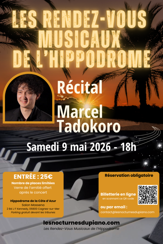 Affiche de Marcel Tadokoro aux Rendez-vous Musicaux de l'Hippodrome - 9 mai 2026