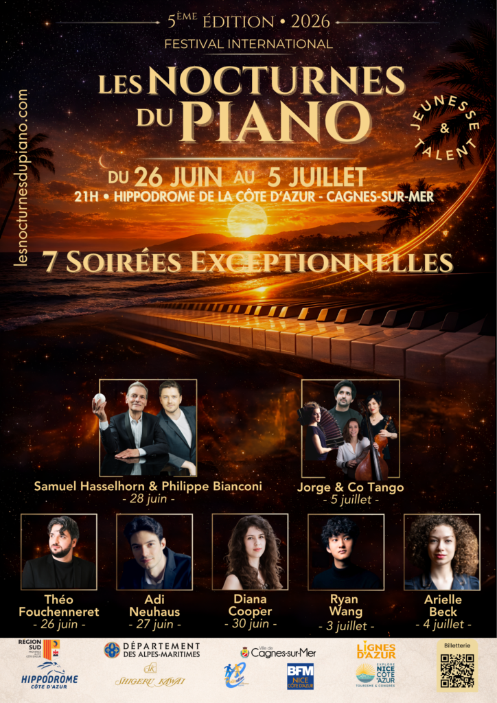 Affiche 2026 du Festival Les Nocturnes du piano